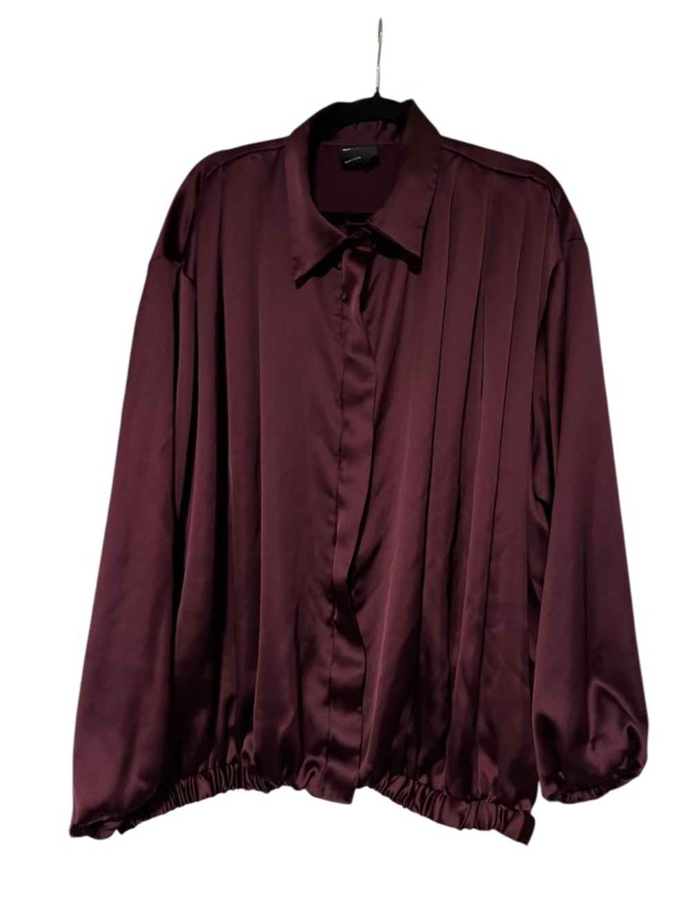 ASOS Satin Bomber Jacket in Deep Purple with  Elastic Band Size XL